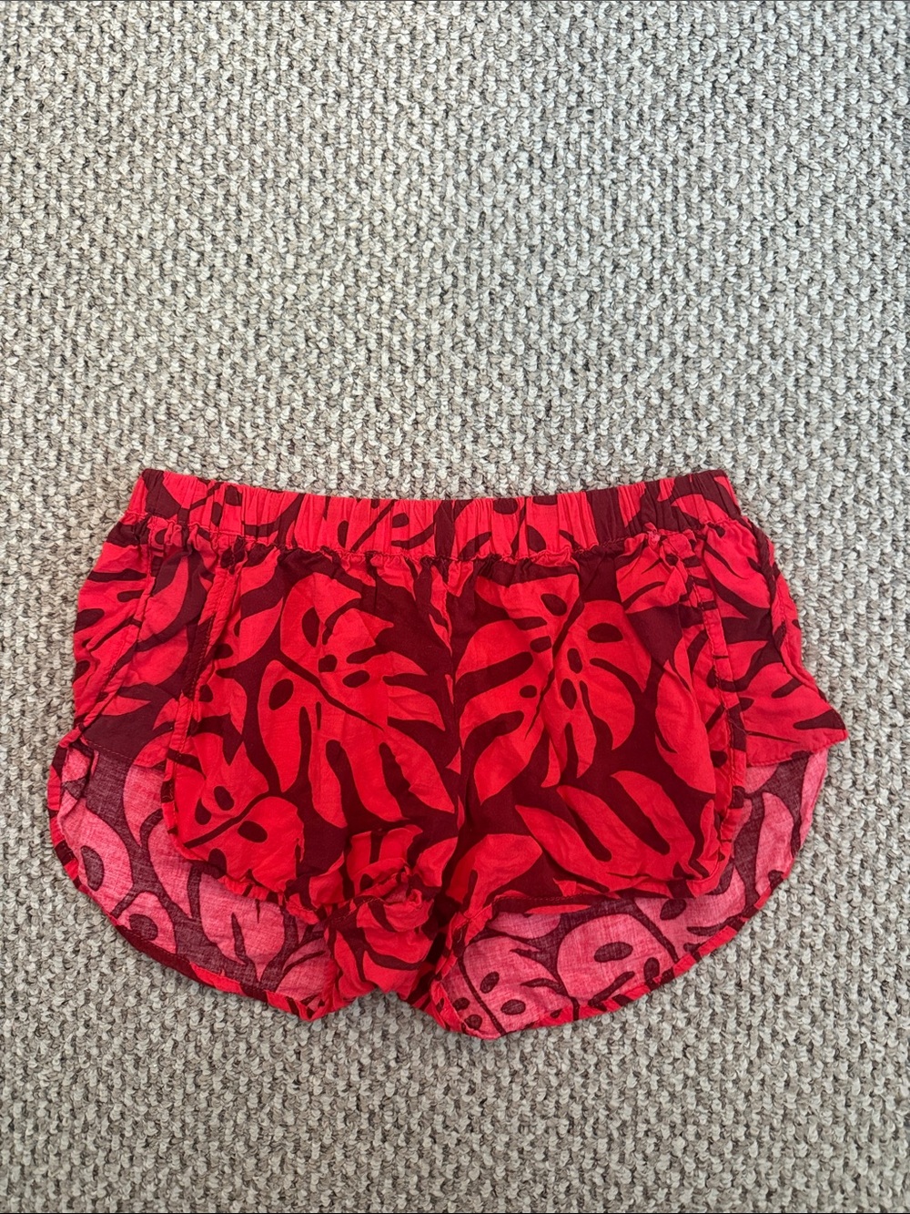 Mikoh Red Tropical Leaf Shorts Size 1
